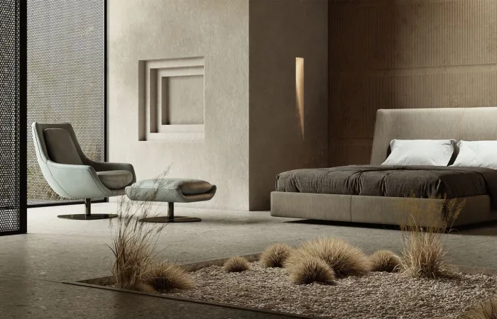 Elba Armchair with Elba ottoman lifeshot image 2
