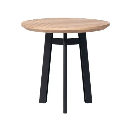Groove side table small solid oak