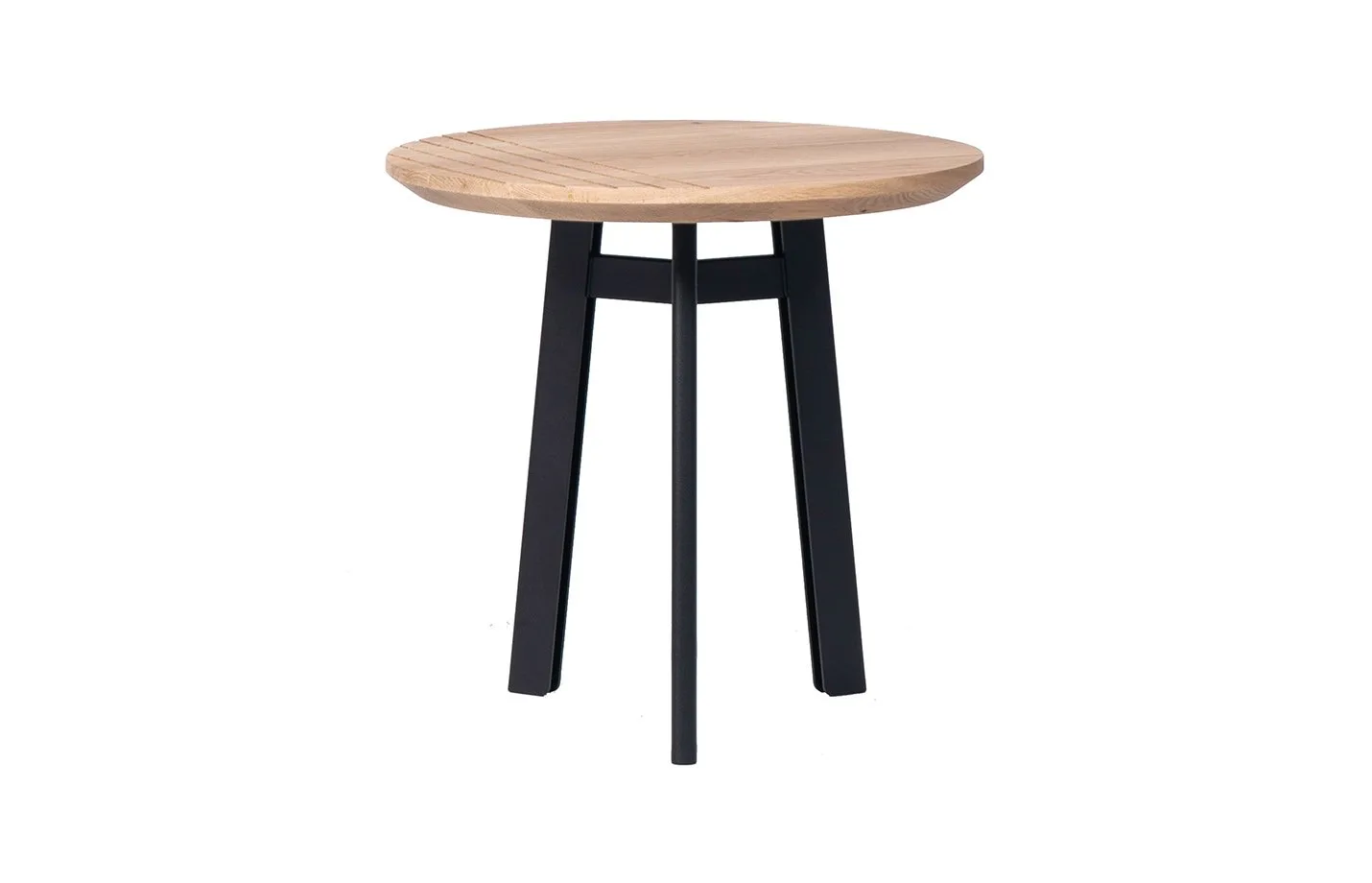 Groove side table small solid oak