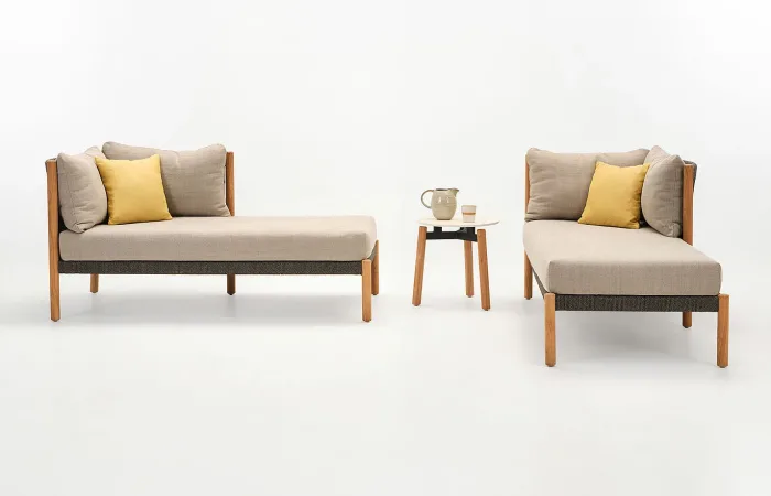 Lento Modular Chaise Lounge with Lento Coffee Table
