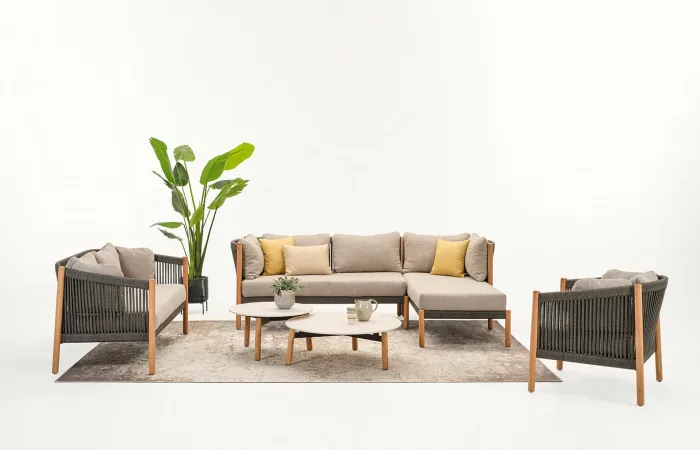 Lento Lounge Sofa 2 Seater with Modular Corner, Modular Chaise Lounge, Lounge Chair and Coffee Table