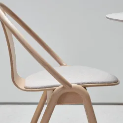 Again Chair with Upholstery Seat beech natural milkyway powder