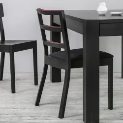 Bergamo chair with table black grain