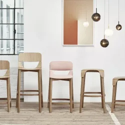 Leaf barstool with backrest upholstery ls2