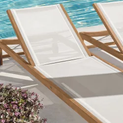 Sand Sunbed Teak and Ethitex 3