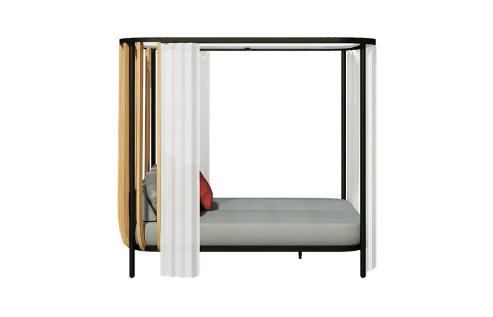 swing alcove lounge bed with curtains