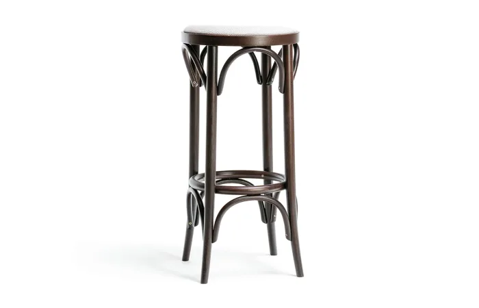 73 Bar stool with seat upholstered black beech wood 1