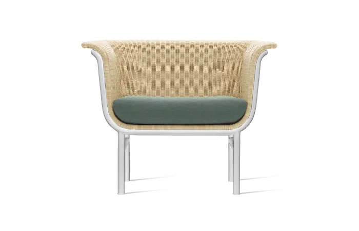 wicked lounge chair white frame with natural seat